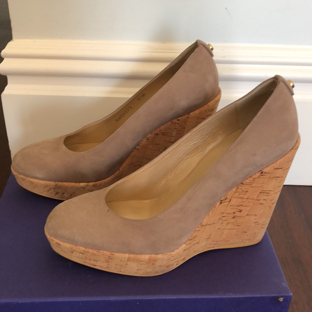 Stuart Weitzman Corkswoon Suede Wedge Size 9.5 - image 3